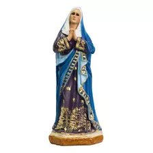 Virgen Dolorosa 30 Cm Escultura Color Azul