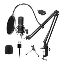 Microfono Condenser Usb Amitosai Mts-kingvoice Calidad K5 P2 Color Negro