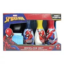 Boliche Juego Infantil Bolos Mini Set Spiderman Marvel Niños