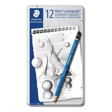 Lapices Staedtler Mars Lumograph Graduación 2h A 8b Lata X12 Color Negro