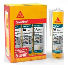 Kit 6 Uni Selante Elástico Sikaflex-1a Plus Cinza 300ml