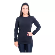 Camisa Térmica Segunda Pele Poliéster Manga Longa Feminina