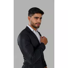 Blazer Masculino Slim Cinza Areia 12x S/ Juros Frete Grátis 