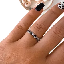 Anillo Trenzado Fino De Plata 925