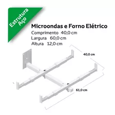 Suporte Microondas De Parede Branco Forno Eletrico C/ Ajuste