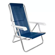 Cadeira Praia Reclinável Alumínio 8 Posições 100 Kg Azul Mor Cor Azul-escuro