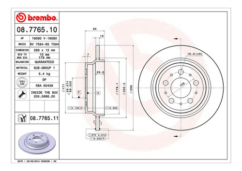 Par Discos Brembo Volvo S80 T6 Anniversary 2002 Trasero Foto 2