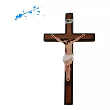 Crucifixo De Parede Em Resina E Madeira 27,8 Cm Quaresma