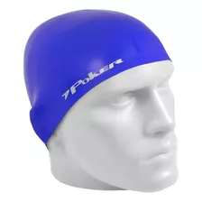 Touca Toca Adulto Natação Piscina Praia Silicone Resistente Cor Azul