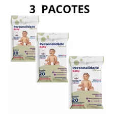 Kit 3 Pacotes Toalha Umedecida Personalidade C/20un Cada Pct