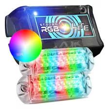 Strobo Ajk Lite 2 Faróis Rgb Central Light Led 3w 64 Efeitos