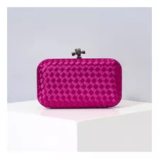 Bolsa De Festa Clutch Acabamento Com Trança Casamento Cor Rosa-chiclete