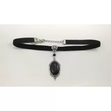 Choker Terciopelo Piedra Negra Wicca Goth Dark Gotico