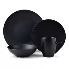 Juego Vajilla Stoneware Thomson Negro Alo 16 Pzas