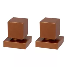 2 Acabamentos Registro Quadrado Metal Luxo Padrão Deca Cobre