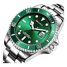 Arlanch Reloj Impermeable Con Calendario Luminoso De Cuarzo Color Del Bisel Verde