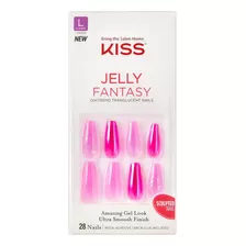 Uñas Postizas Kiss Jelly Fantasy Jelly Dream Color Transparente Liso