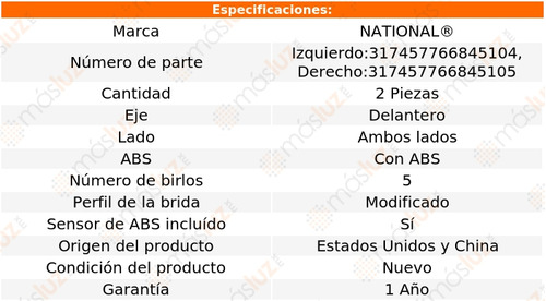 2- Mazas Delanteras Con Abs Monterey 2004/2007 National Foto 2