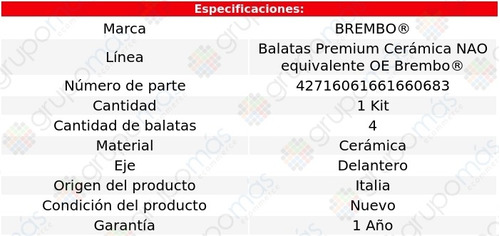 Balatas Delanteras Cermicas Suzuki Ignis 17 Al 21 Brembo Foto 3