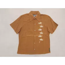 Camisa Fiume Mangas Cortas Dibujo Palmeras Talle M