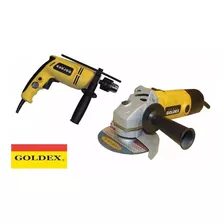 Combo Taladro + Amoladora Goldex + 5 Discos Calidad Oferta