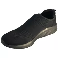 Sapato Ortopédico Casual Masculino Tecido Preto/preto