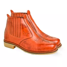 Bota Botina Country Masculina Mexicana 100% Couro