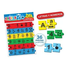 Letras Y Numéros Juego Puzzle Didáctico Goma Eva Kreker