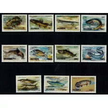 Fauna - Peces - Uganda 1985 - Serie Mint - Yv 362-372