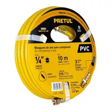 Manguera De Pvc Para Compresor, 10 M X 1/4 , Pretul 20663 Color Amarillo