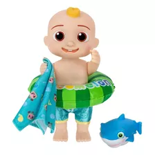 Cocomelon - Splish Splash Jj Doll - Con Shark Bath Squirter 