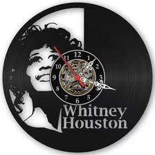 Relógio Parede Whitney Houston Disco Vinil Decoração Vintage