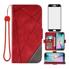 Funda Protectora Para Samsung Galaxy S6 Edge Tipo Cartera