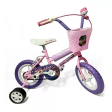 Bmx Infantil Zambito Rodado 12 Nena S Freno V-brakes Color Rosa/violeta Con Ruedas De Entrenamiento 