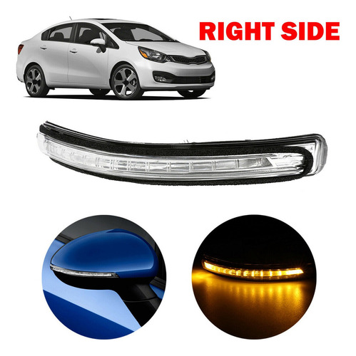 Lado Derecho Para Espejo Retrovisor Kia Rio 2012-2016 Led Tu Foto 2