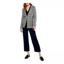 Nic+zoe Blazer A Cuadros Para Mujer, Neutral Mix, L