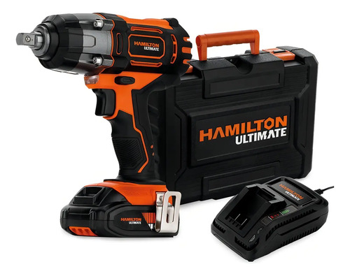 Llave De Impacto Hamilton Inalámbrica 20v Con 400 Nm Y Encastre De 1/2  Naranja