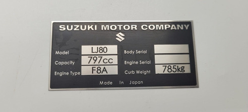 Foto de Suzuki Lj80 Emblema Plaqueta Identificacin 