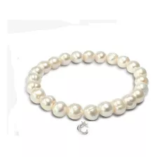 Pulsera Elástica Simil Perlas Con Dije Letra C Avon Fashion