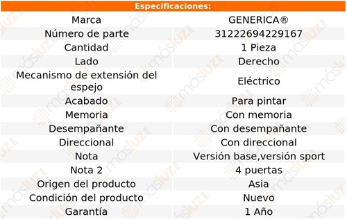 Espejo Der Elect P/pintar C/desemp C/direcc C/memo Mdx 10/13 Foto 2