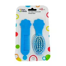 Kit Para Pentear Azul - Pais E Filhos 