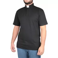 Camisa Para Diácono - Polo Clerical Preta Ref.:220