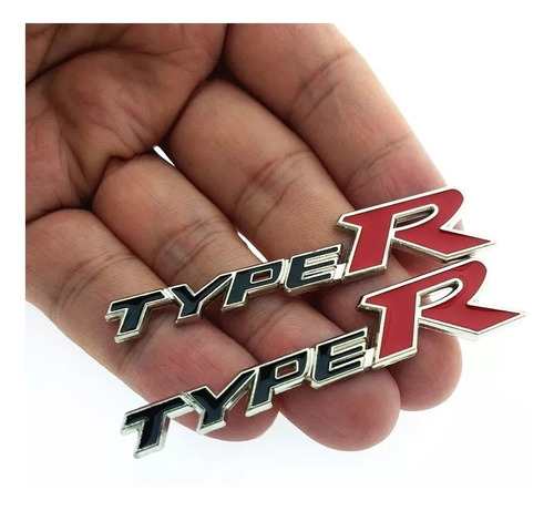 Type R Metalico Emblema Autoadhesivo X 2 Foto 5