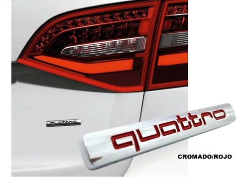 Emblema Quattro Audi A4/s4 1998-2023 Crom/rojo Foto 2