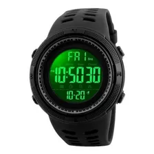 Reloj Deportivo Militar Digital Skmei 1251, Impermeable, 50 M, Color Negro, Color Del Bisel Negro, Color De Fondo Negro