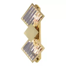 Arandela De Parede Interna Dourada Cristal Legitimo K9 Sala Cor Dourado Voltagem 110v/220v