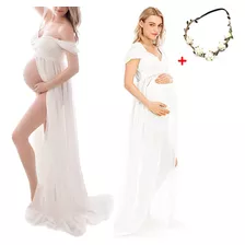 Vestido De Maternidad Para Fotografía Vestido De Gasa Con Ho