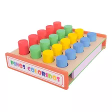 Brinquedos De Madeira Educativos Pinos De Encaixe Coloridos Montessori 2 Ano
