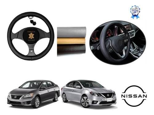 Respaldo + Cubre Volante Piel Nissan Sentra 2013 A 2019 2020 Foto 2