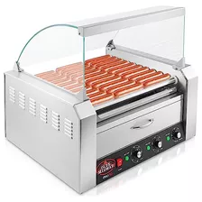 Electric 30 Hot Dog 11 Roller Grill Cooker Machine Con Cajón